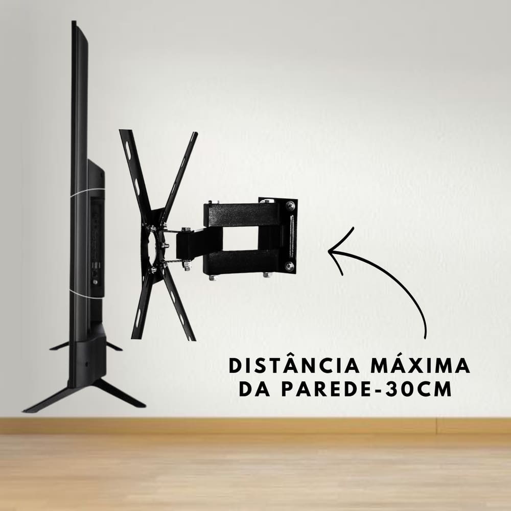 Suporte Articulado P/ TV Possui 4 Movimentos Universal Todas Marcas e Modelos 10 até 47 Polegadas