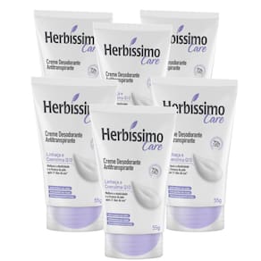 Kit Creme Desodorante Antitranspirante  Linhaca e Coenzima Q10 Bisnaga 55g - 6 unidades