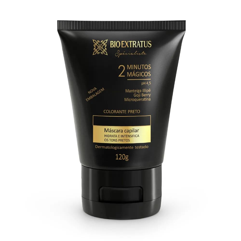 Máscara Bio Extratus Spécialiste Condicionante Colorante Preta 120g