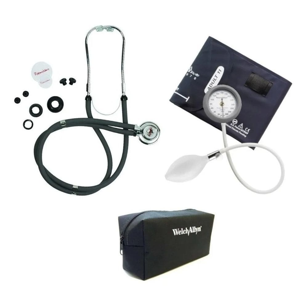 Kit Esfigmomanometro Welch Allyn Durashock Ds44 + Estetoscopio Duplo + Estojo