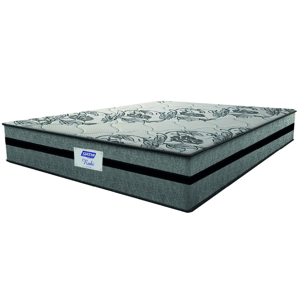 Colchão Casal King Gazin Com Molas Ensacadas Rubi 193x203x32cm Cinza/Preto - Suporta Até 120 Kg