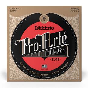 Cordas Para Violão Nylon D Addario Pro-arté Nylon Core Ej45 Prata-transparente