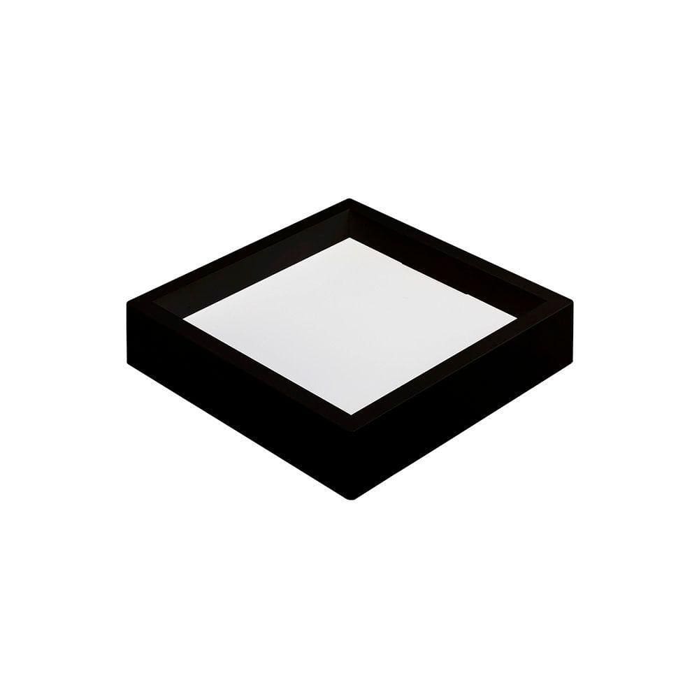Painel De Led Nordecor Quadrado Kais De Sobrepor Recuado 18w Bivolt Preto 4000k Luz Neutra 4253