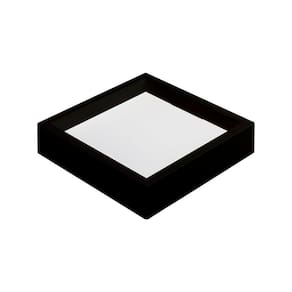 Painel De Led Nordecor Quadrado Kais De Sobrepor Recuado 24w Bivolt Preto 3000k Luz Amarela 4255