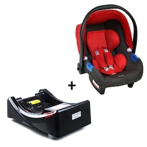 Conjunto Bebê Conforto Com Base Para Carro Burigotto Touring X De 0 Até 13 Kg Cinza E Vermelho U