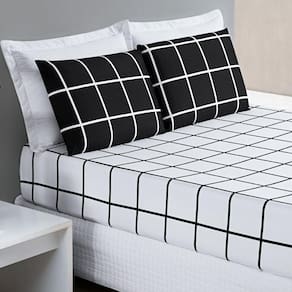 Jogo Cama Lençol King 200 Fios 3 Peças Preto