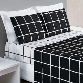 Jogo Cama Lençol Queen 200 Fios 4 Peças Preto