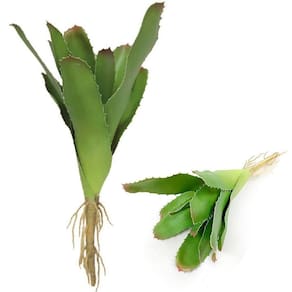 Kit 6 Peças Bromélia Planta Artificial Verde 21cm 8 Folhas