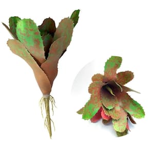 Kit 6 Pçs Bromélia Elegante Planta Artificial 8 Folhas 21cm