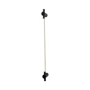 Arandela Nordecor Lina 60cm 9w Led Bivolt Preto 3000k Luz Amarela