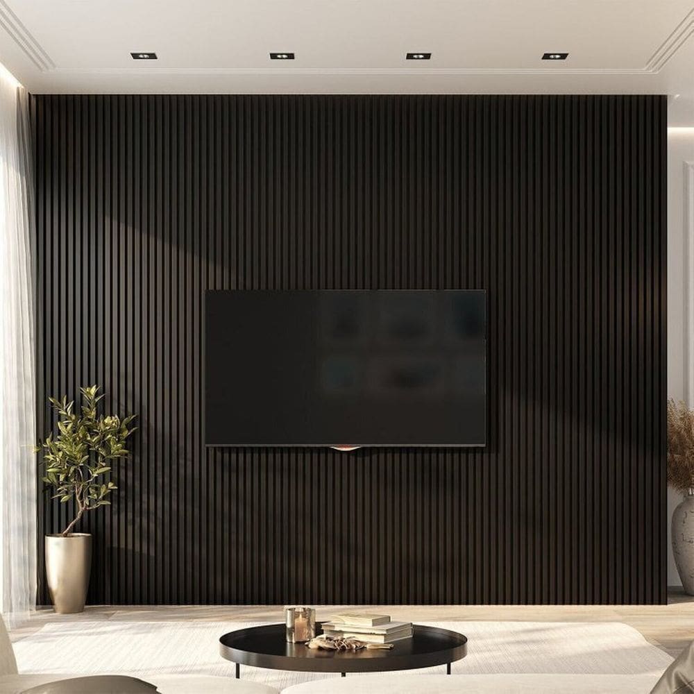 Painel Ripado de Pvc 8 Barras de 2,70m X 0,15cm Venda em 3,24m² Preto