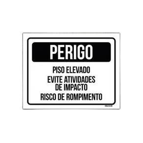 Kit 10 Placas - Perigo Piso Elevado Evite Impacto
