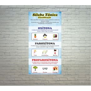 Banner Sílaba Tônica Pedagógico Escolar 50x80