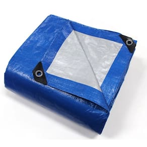 Lona Azul e Branca 9x6 m plástico Leve e Forte 300 micra