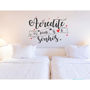 Adesivo Decorativo Parede Acredite Seus Sonhos 70x47 cm