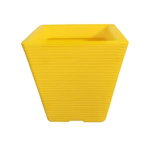 Vaso De Planta Quadrado Decorativo Polietileno 30X30 Amarelo