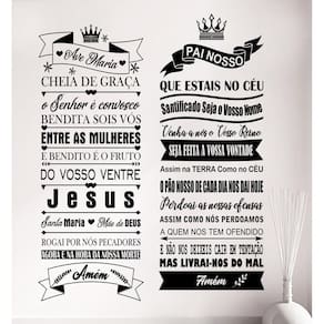 Adesivo Decorativo Parede Oração Ave Maria E Pai Nosso