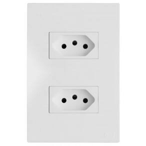 Conjunto Tomada Dupla 10A 4X2 Branco Satin Brs12169-1Br
