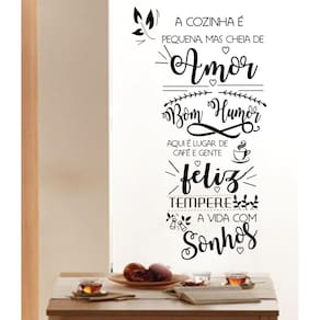 Adesivo Decorativo De Parede Frase Amor Bom Humor Feliz