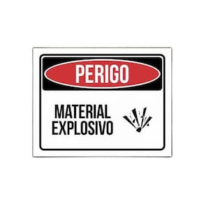Placa Perigo - Material Explosivo - De Sinalização 27X35