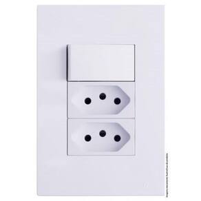 Conjunto Interruptor Simples Dupla 20A 4X2 Brg11348-4Br