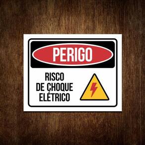 Placa Risco De Choque Elétrico - Placa De Sinalização 27X35