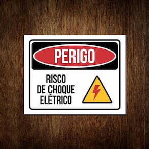 Placa Risco De Choque Elétrico - Placa De Sinalização 27X35