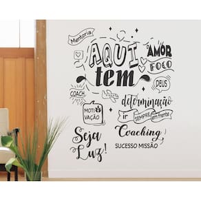 Adesivo de Parede Aqui Tem Amor 60x47 cm - Fácil Aplicação