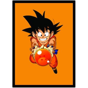 Quadro Dragon Ball Goku Anime Desenho Com Moldura G04