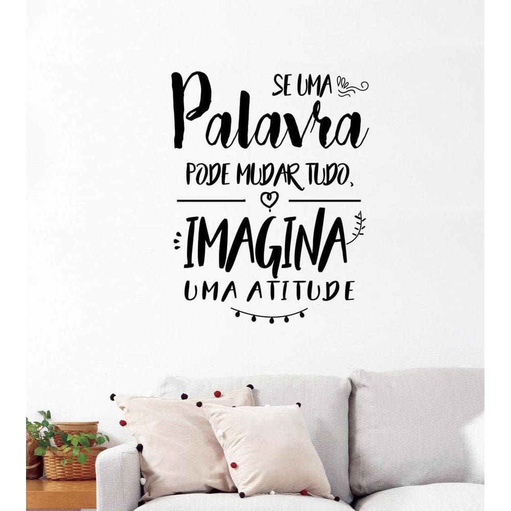 Adesivo Decorativo Parede Atitude Pode Mudar Tudo 60x47 cm