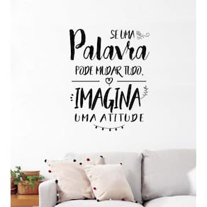 Adesivo Decorativo Parede Atitude Pode Mudar Tudo 60x47 cm