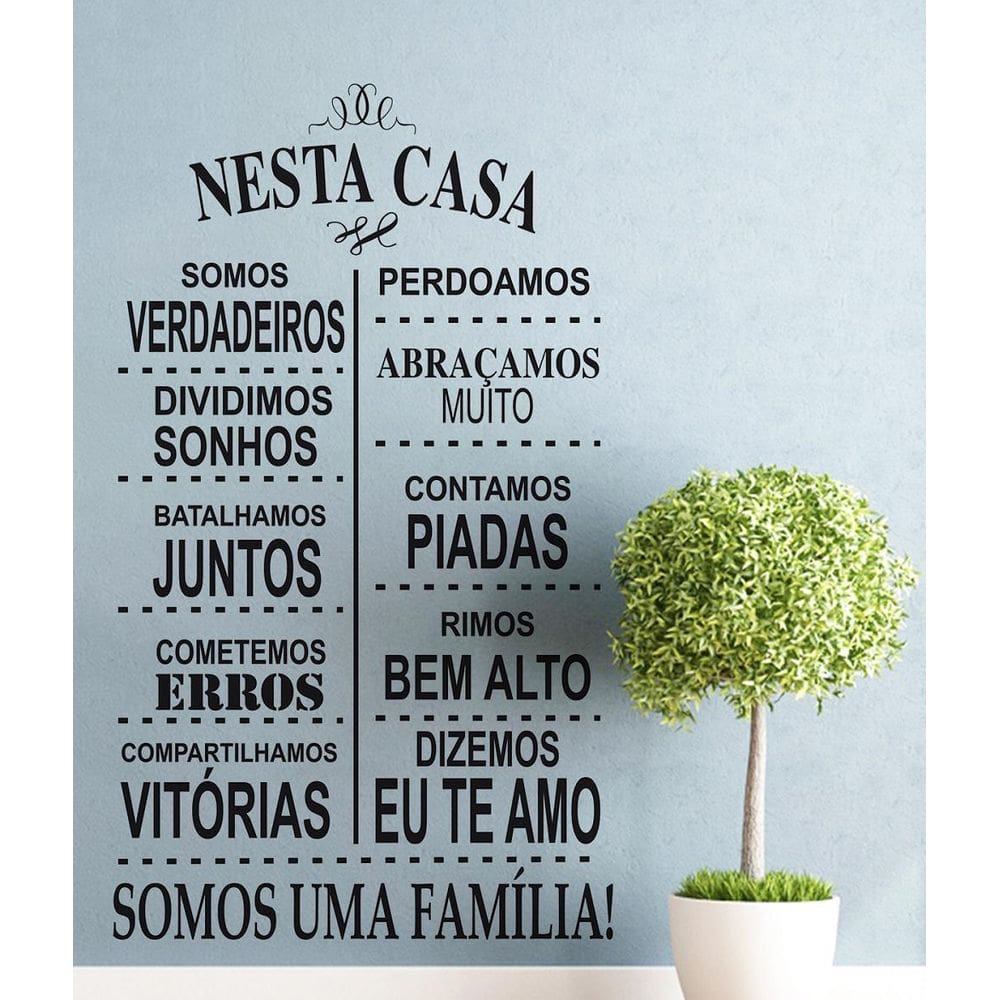 Decoração de Parede Frase Nesta Casa para Cozinha e Sala