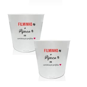 Kit 2 Baldes De Pipoca Personalizados - Filminho + Pipoca