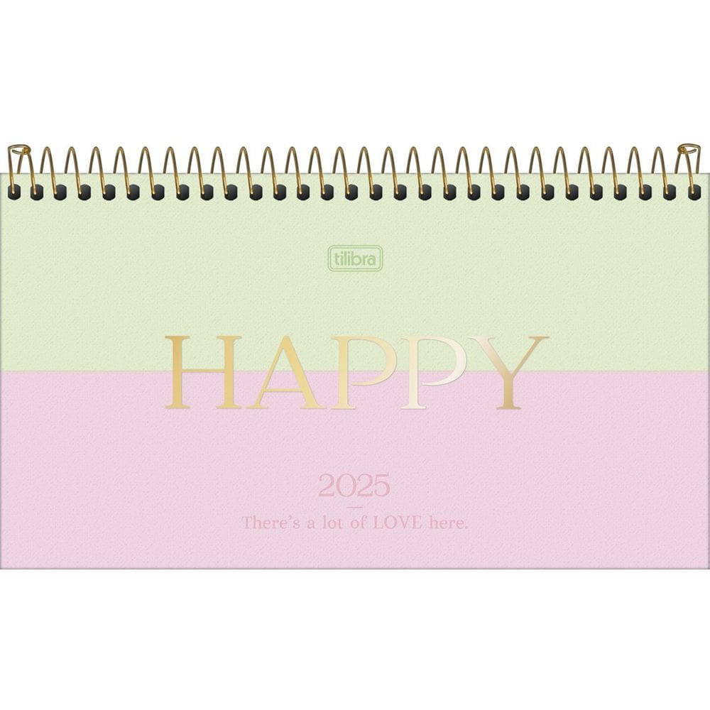 Agenda Espiral Semanal de Bolso 16,7 x 8,9 cm Happy 2025 Tilibra 4224