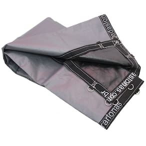 Lona 500 micra resistente cinza preta 5x5 + argolas loneiro