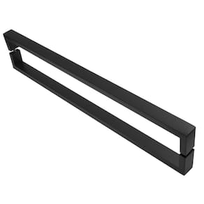 Puxador Inox U Para Porta Pivotante Preto Fosco 70Cm