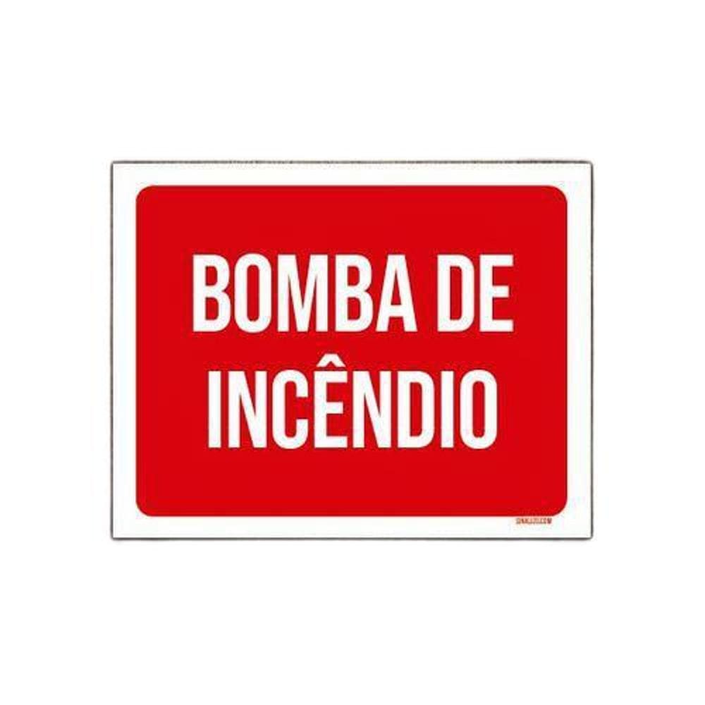 Placa Sinalização Sinalização Bomba De Incêndio 18x23cm 10un