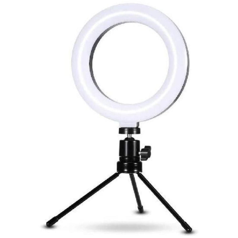 Ring Light 6 Led Com Tripé, 16Cm De Diâmetro