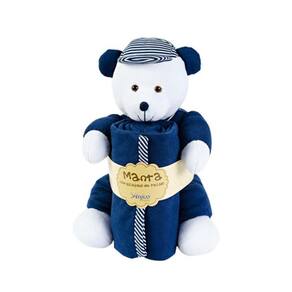 Manta Bebê Urso Boné Azul Marinho