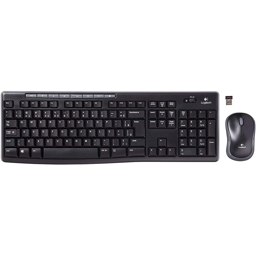 Combo Teclado E Mouse Sem Fio Logitech Mk270 Teclas Mídia
