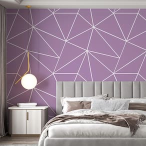 Papel De Parede Adesivo Zara Lilás E Branco - 3,0M