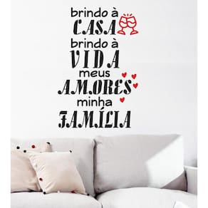 Adesivo De Decoração Frase Brindo À Casa Brindo À Vida Sala
