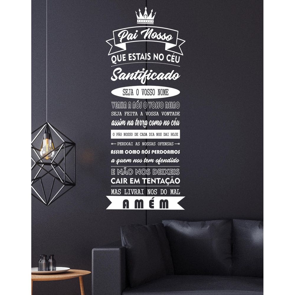 Adesivo Decorativo de Parede Pai Nosso 120x47 cm
