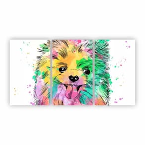 Quadro Canvas Cachorro Lulu Da Pomerânia 125X65Cm