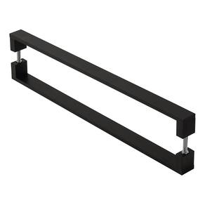 Puxador De Porta Pivotante Alumínio Inoxidável Preto 70Cm