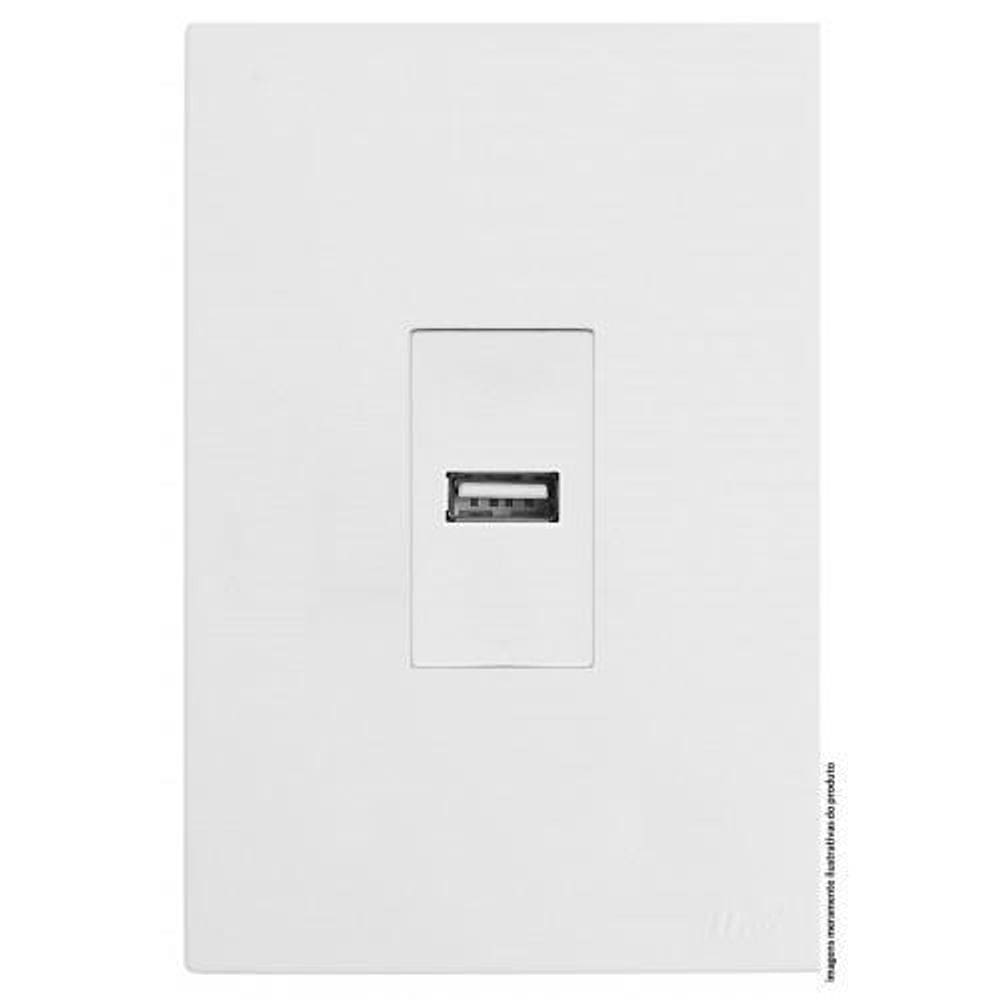 Conjunto Entrada Usb 2A Vertical 4X2 Satin Brs12322-6Br