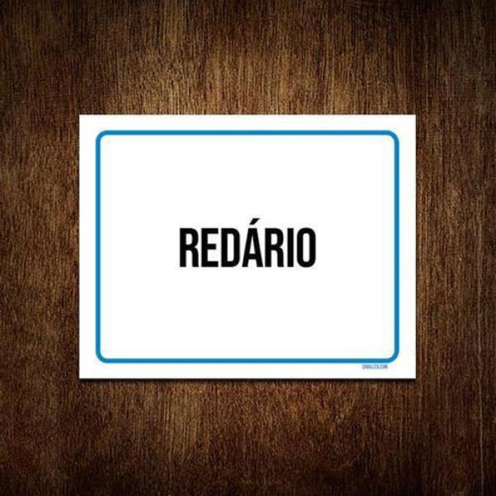 Kit 10 Placas Sinalização Ambiente Redário