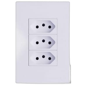 Conjunto Tomada Tripla 20A 4X2 Recta Branco Brg11228-3Br