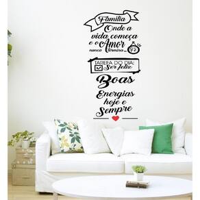 Adesivo Decorativo Parede Família/Coração Vermelho 90x47 cm