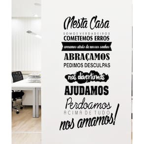 Adesivo Decorativo De Parede Frase Nesta Casa Amamos